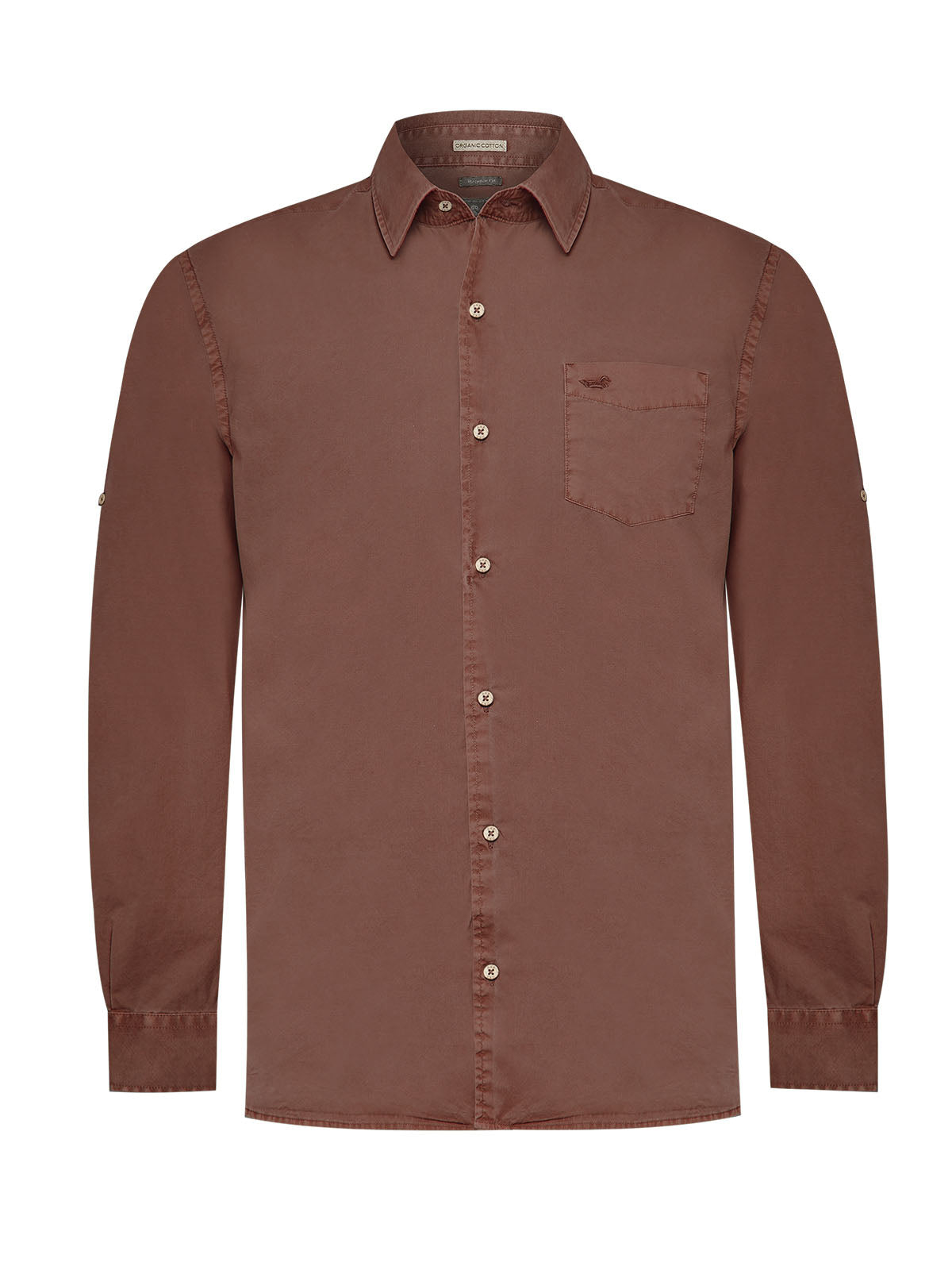 Camisa Algodón Orgánico Hombre Leeds Burdeo Rockford