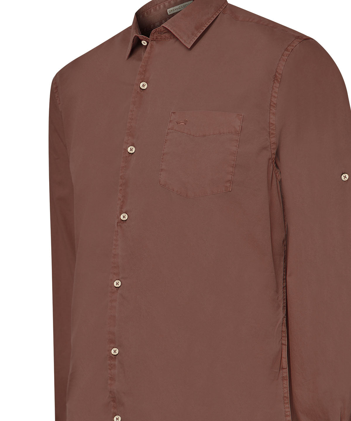 Camisa Algodón Orgánico Hombre Leeds Burdeo Rockford