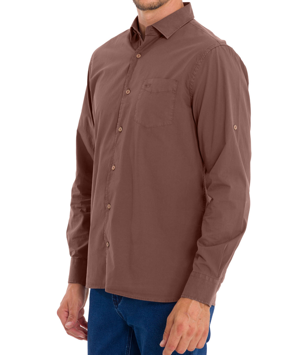 Camisa Algodón Orgánico Hombre Leeds Burdeo Rockford
