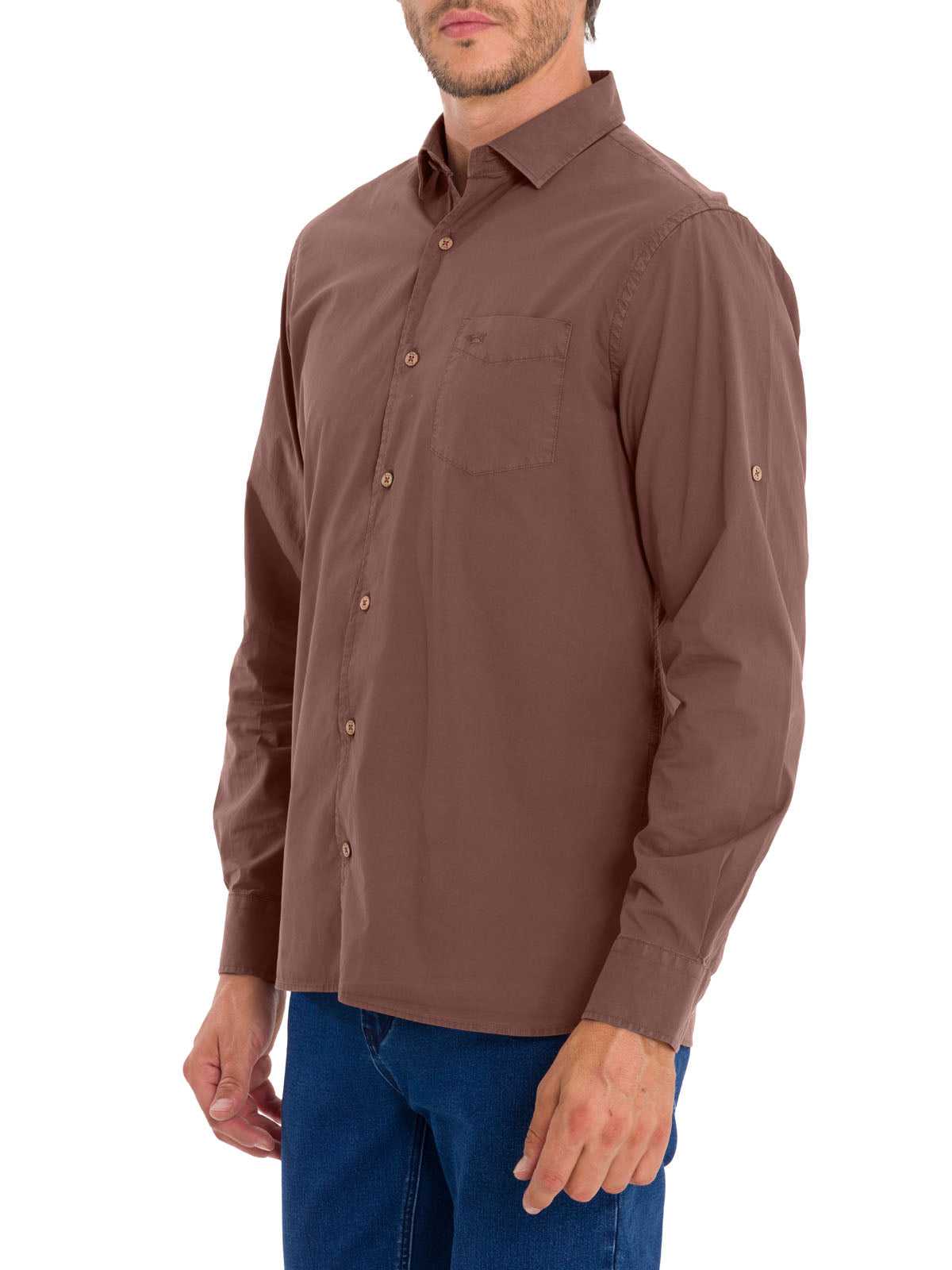 Camisa Algodón Orgánico Hombre Leeds Burdeo Rockford