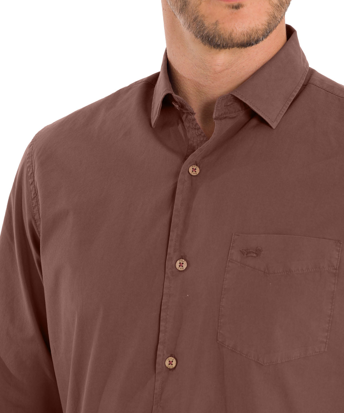 Camisa Algodón Orgánico Hombre Leeds Burdeo Rockford