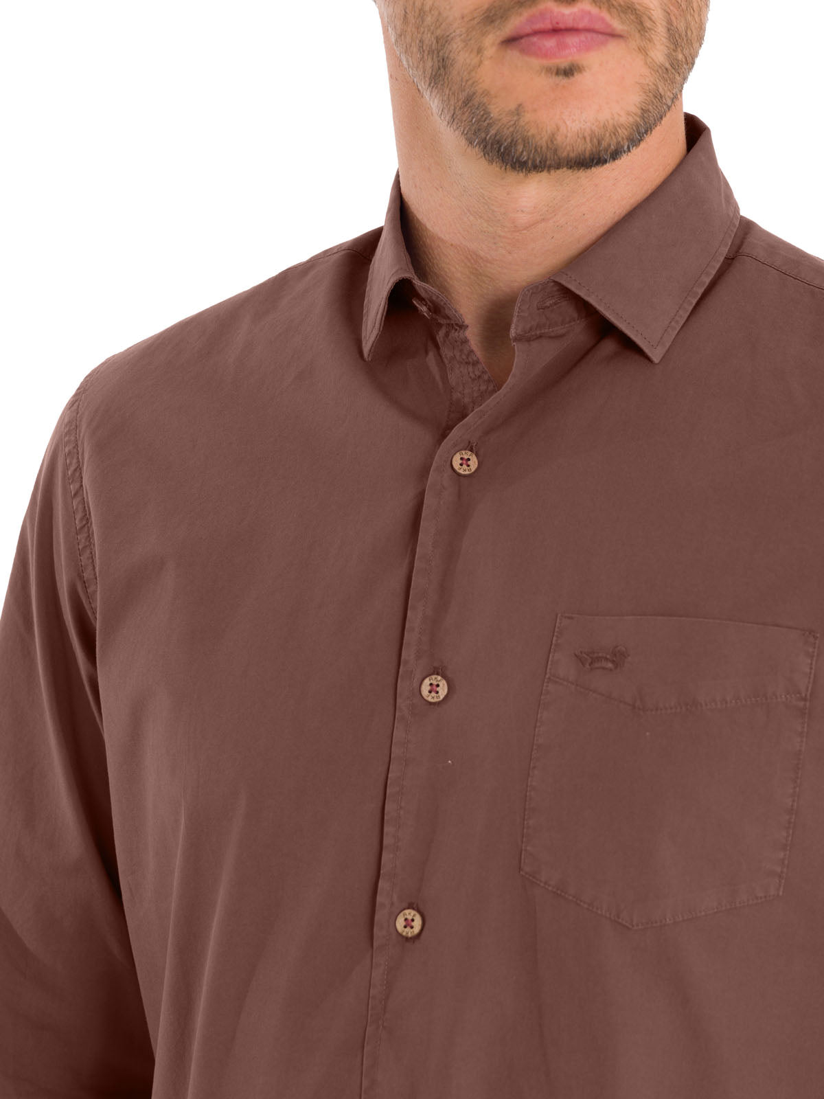 Camisa Algodón Orgánico Hombre Leeds Burdeo Rockford