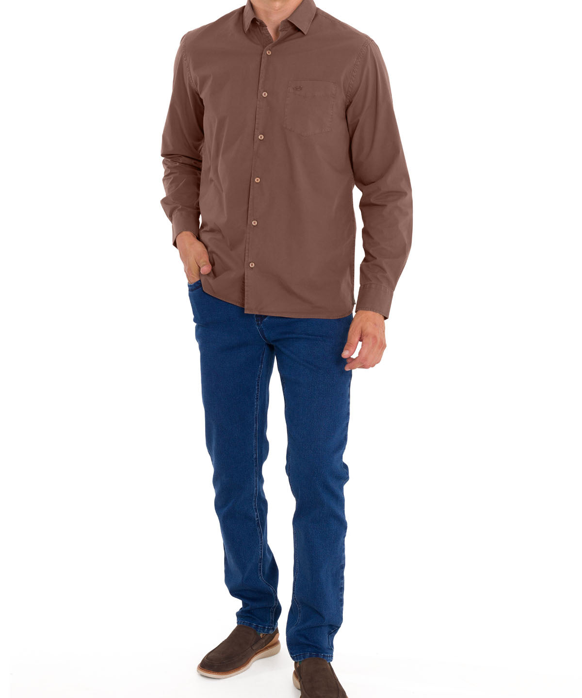 Camisa Algodón Orgánico Hombre Leeds Burdeo Rockford
