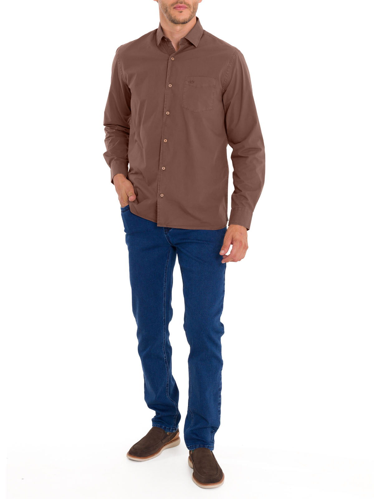 Camisa Algodón Orgánico Hombre Leeds Burdeo Rockford