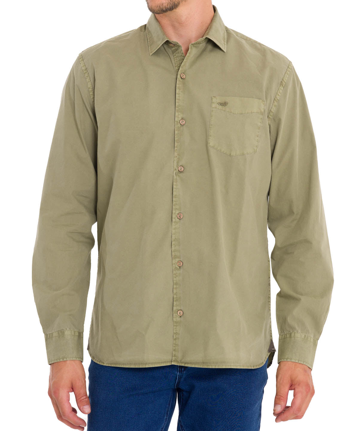 Camisa Algodón Orgánico Hombre Leeds Verde Rockford
