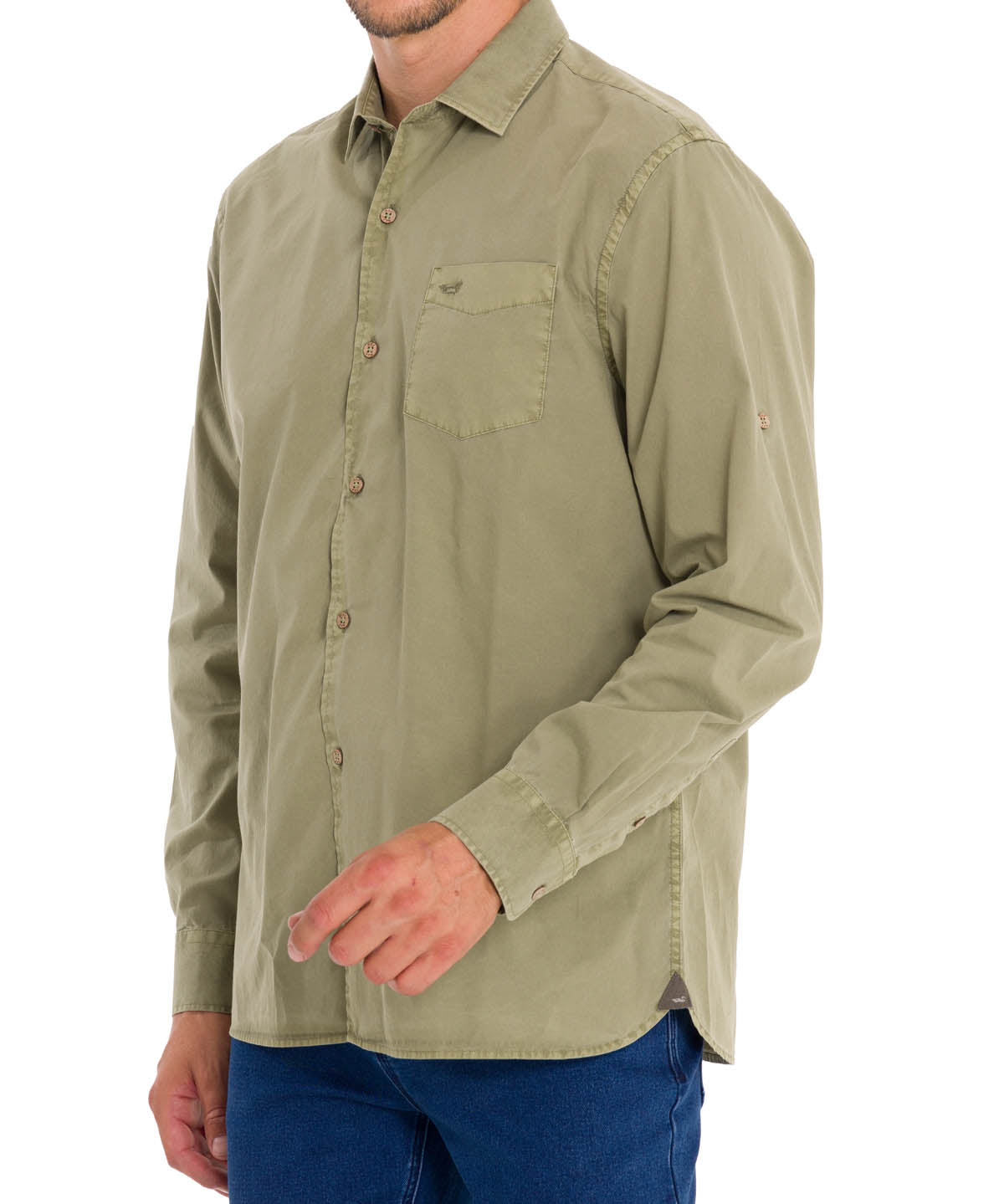 Camisa Algodón Orgánico Hombre Leeds Verde Rockford