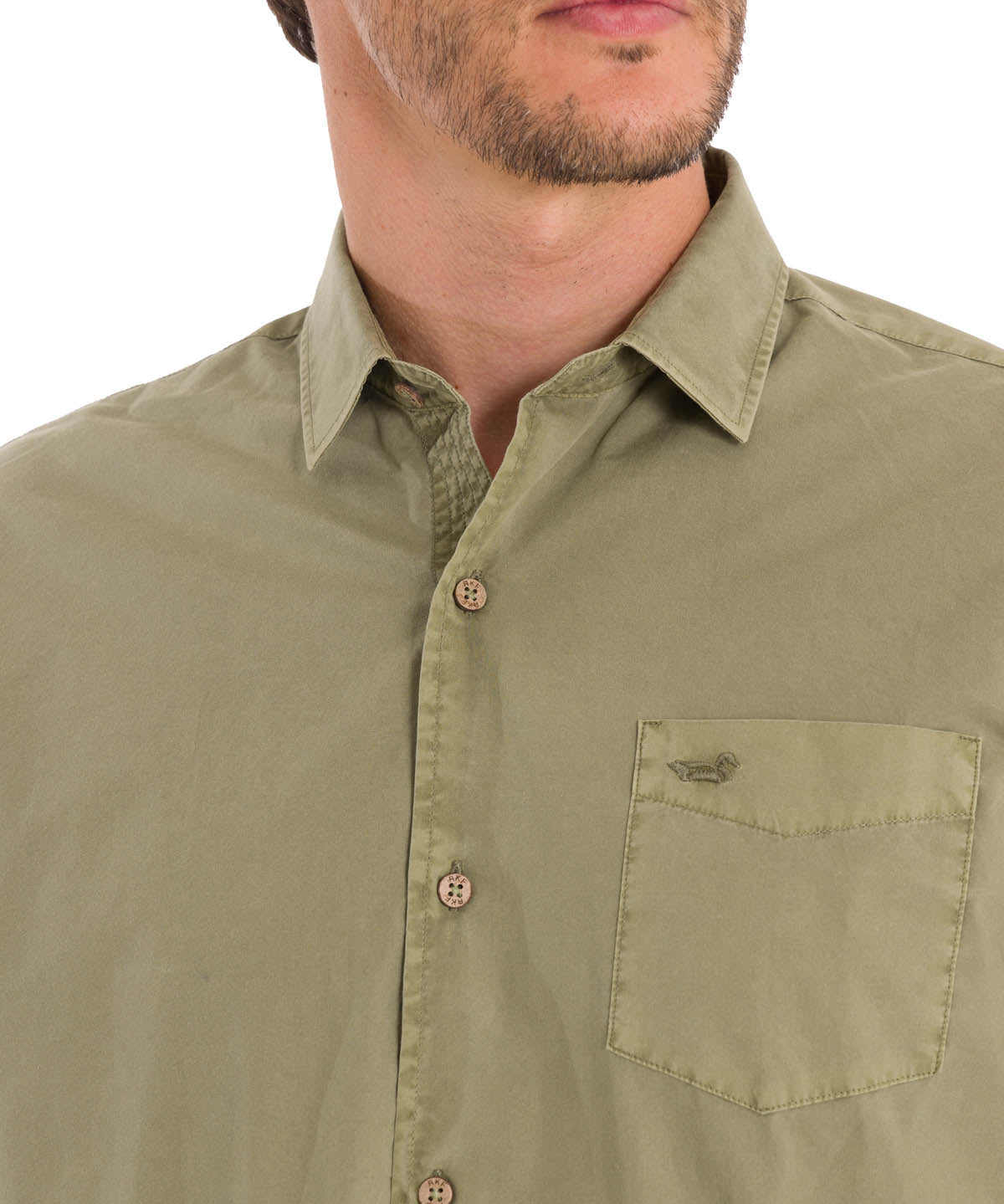 Camisa Algodón Orgánico Hombre Leeds Verde Rockford