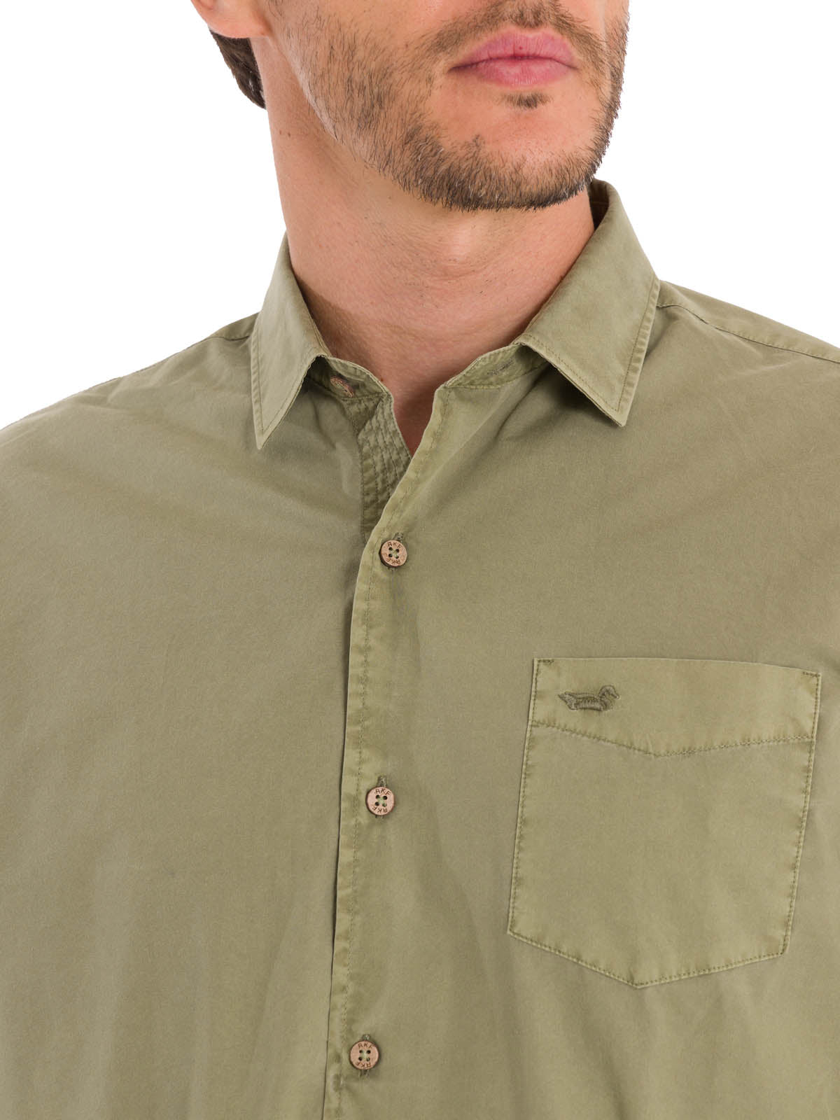 Camisa Algodón Orgánico Hombre Leeds Verde Rockford