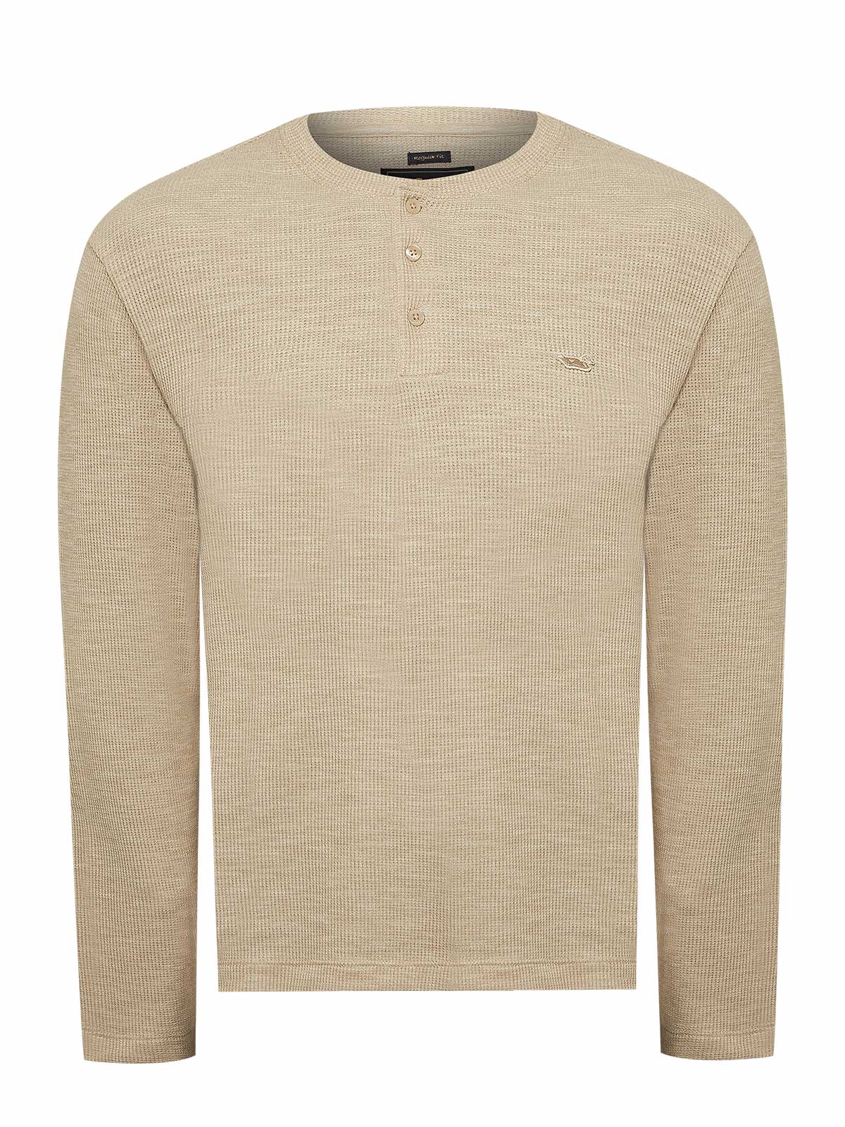 Polera Algodón Orgánico Hombre Wafle Beige Rockford