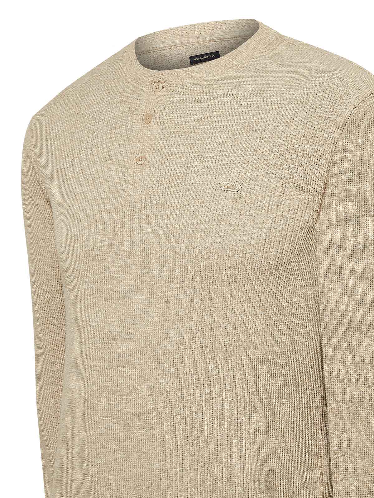 Polera Algodón Orgánico Hombre Wafle Beige Rockford