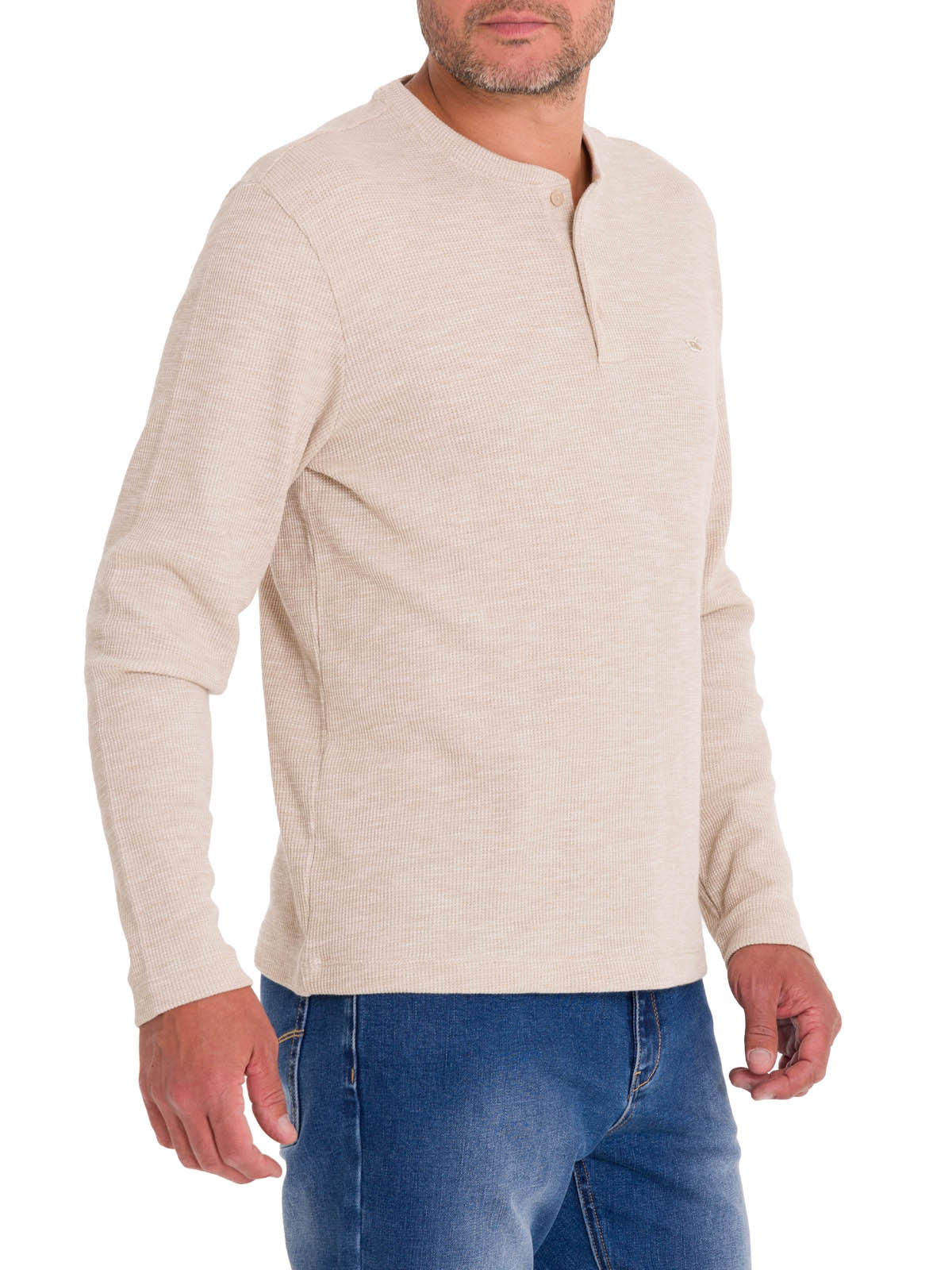 Polera Algodón Orgánico Hombre Wafle Beige Rockford