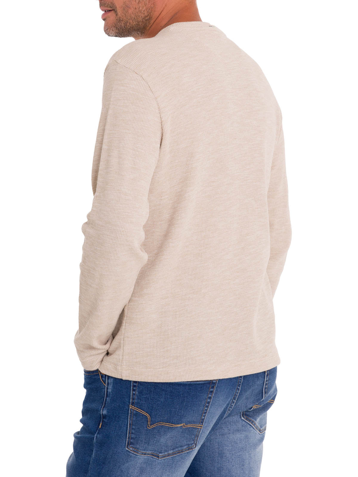 Polera Algodón Orgánico Hombre Wafle Beige Rockford