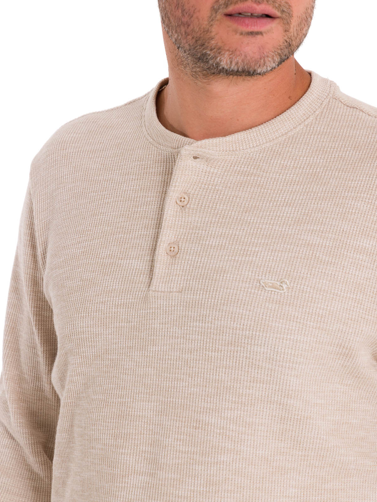 Polera Algodón Orgánico Hombre Wafle Beige Rockford