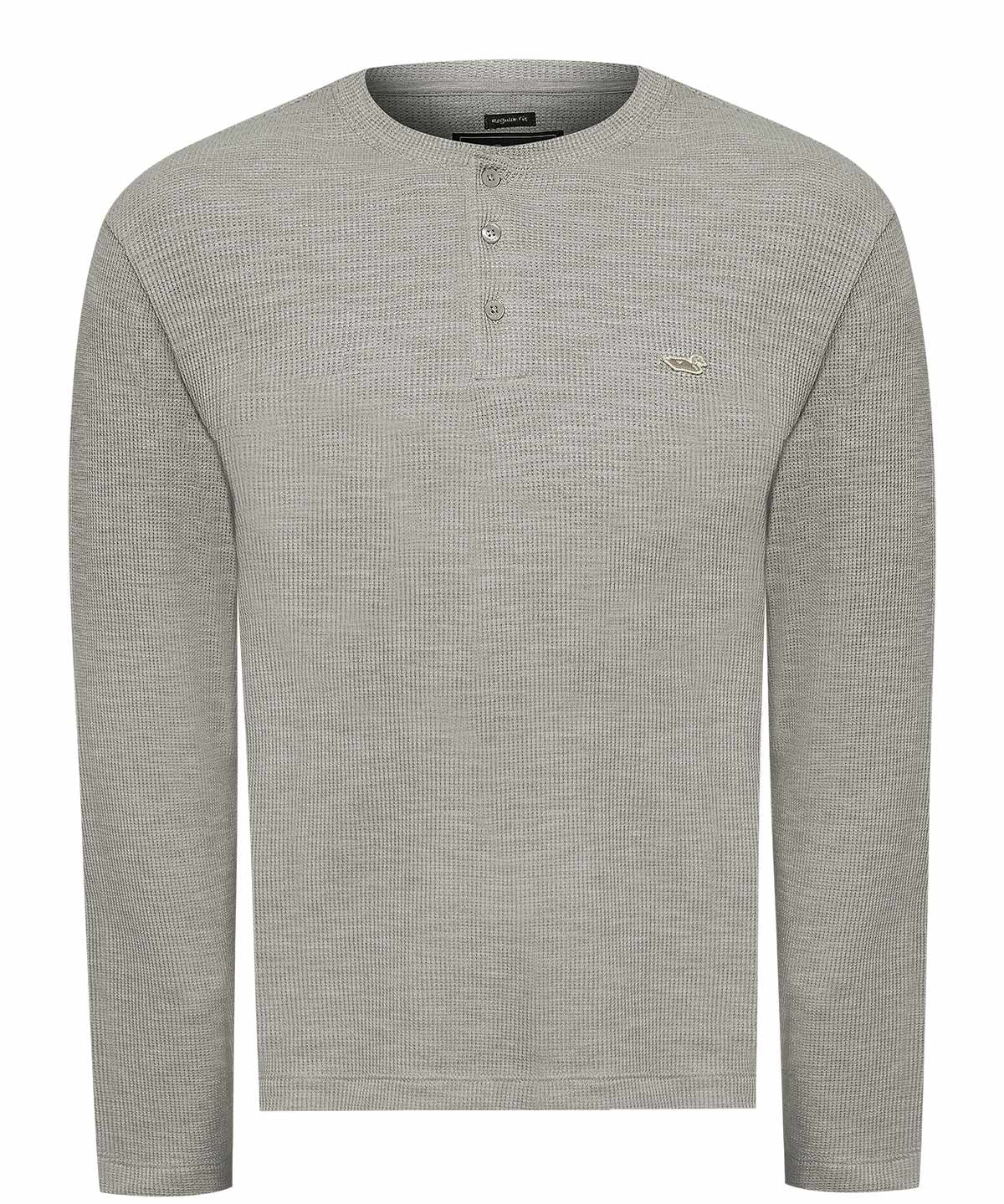 Polera Algodón Orgánico Hombre Wafle Gris Rockford