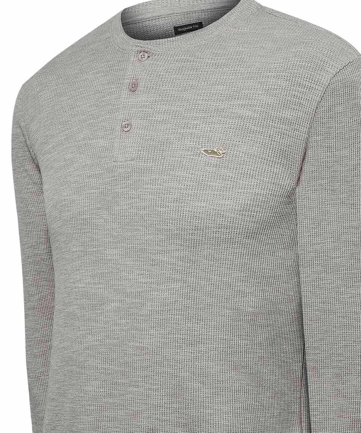 Polera Algodón Orgánico Hombre Wafle Gris Rockford