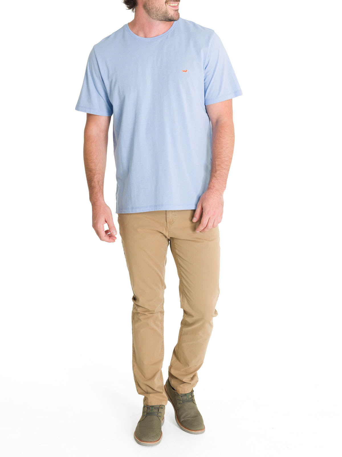 Polera Algodón Orgánico Hombre Native Celeste Rockford