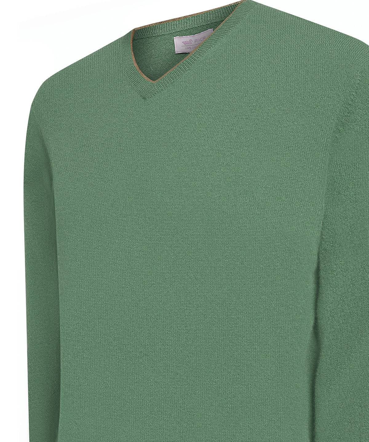 Sweater Cashmere Hombre Cash V Verde Rockford