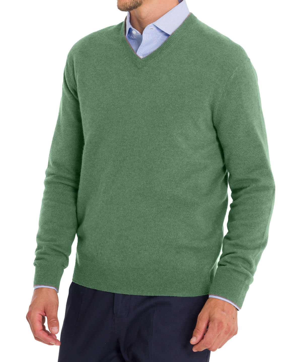 Sweater Cashmere Hombre Cash V Verde Rockford