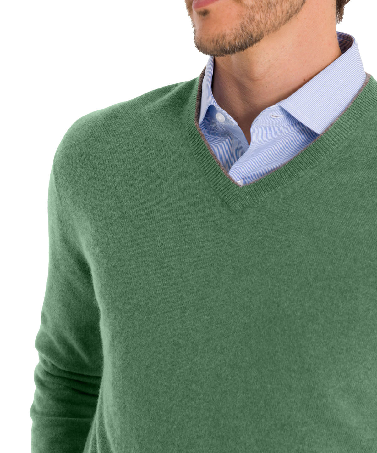 Sweater Cashmere Hombre Cash V Verde Rockford