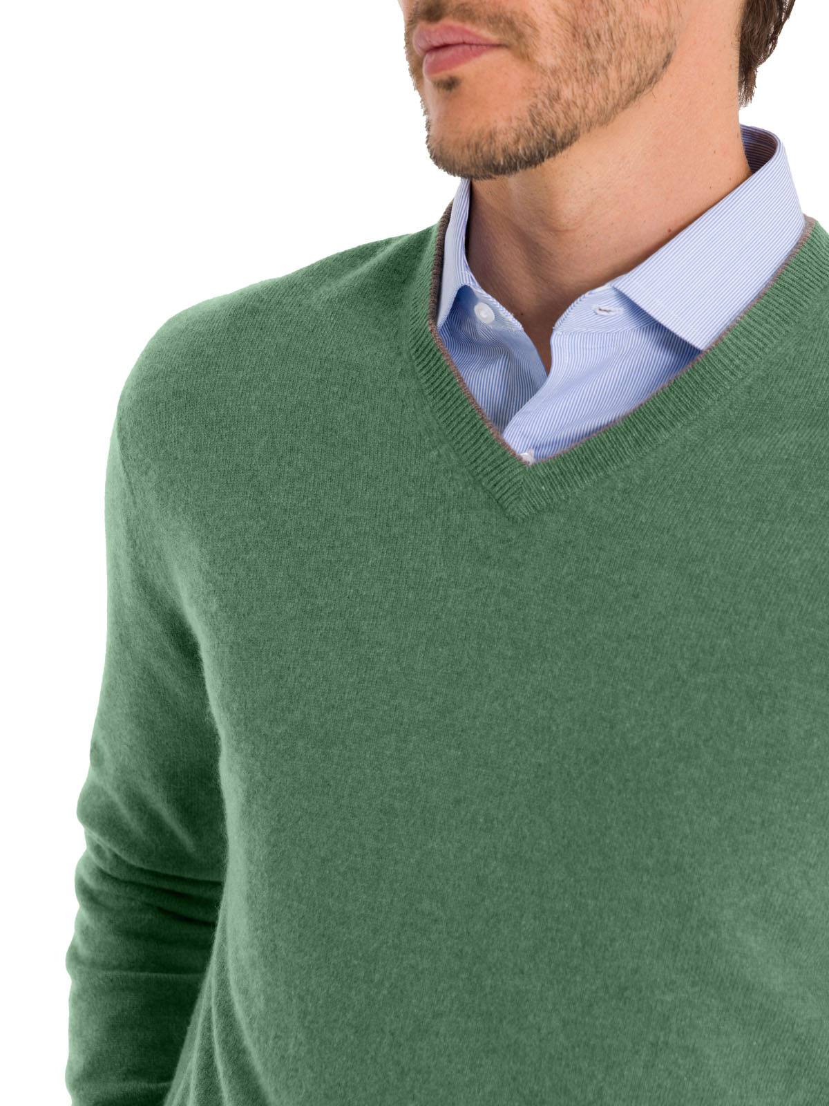 Sweater Cashmere Hombre Cash V Verde Rockford