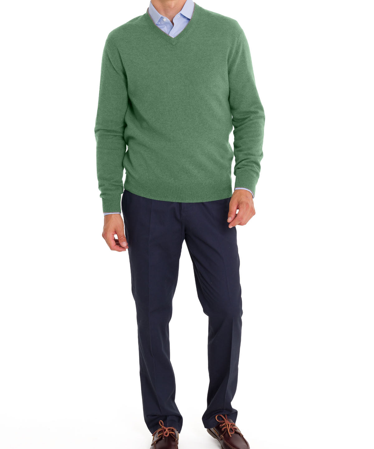 Sweater Cashmere Hombre Cash V Verde Rockford