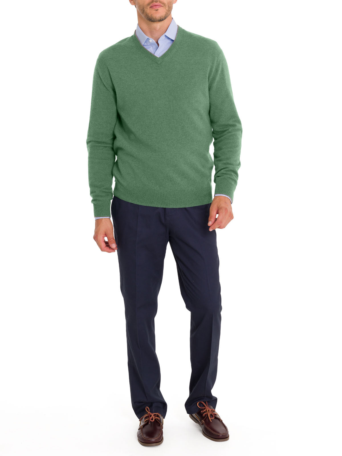 Sweater Cashmere Hombre Cash V Verde Rockford