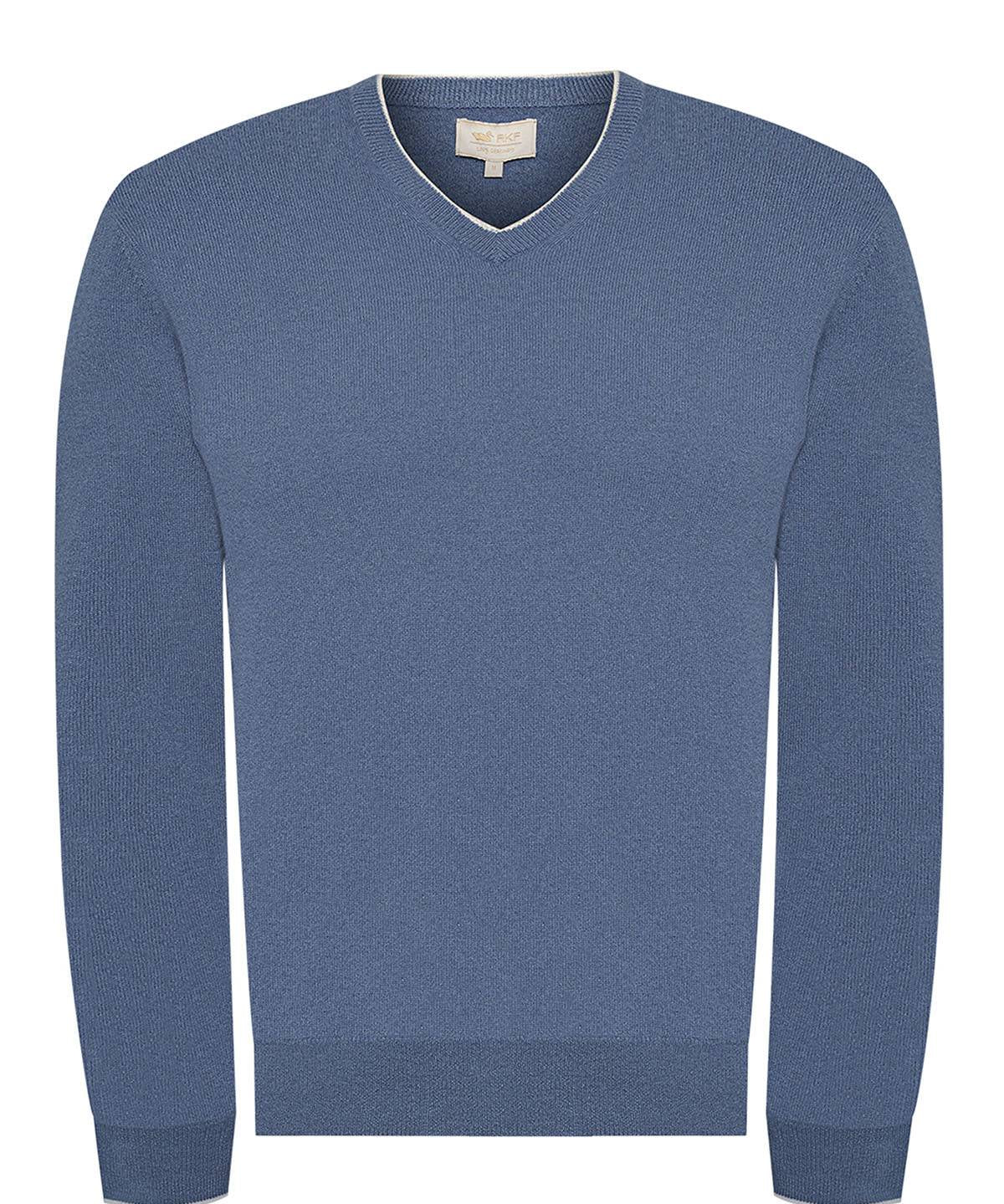 Sweater Cashmere Hombre Cash V Azul Rockford