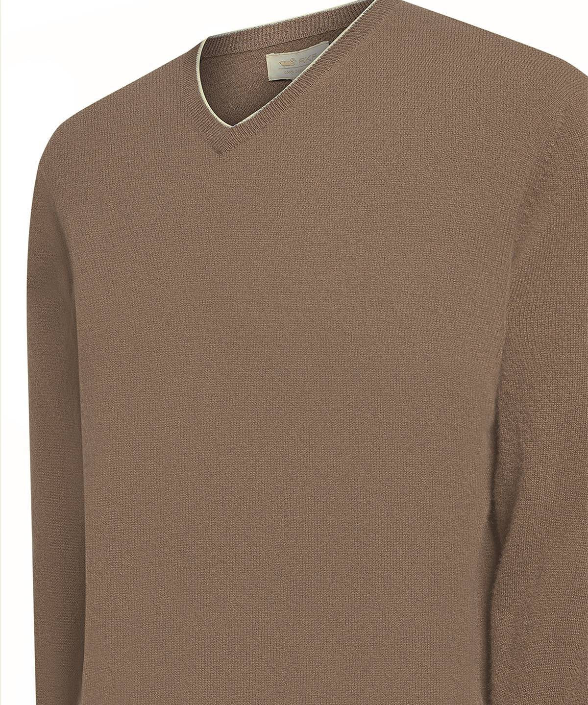 Sweater Cashmere Hombre Cash V Café Rockford