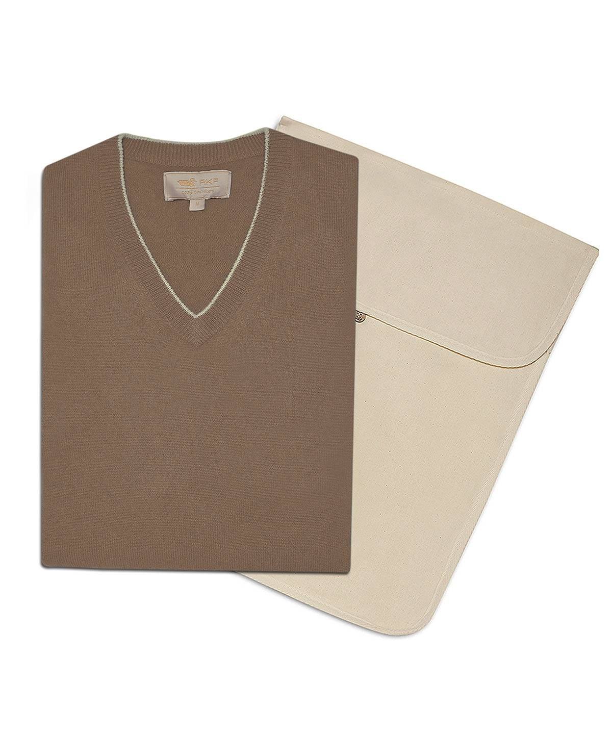Sweater Cashmere Hombre Cash V Café Rockford