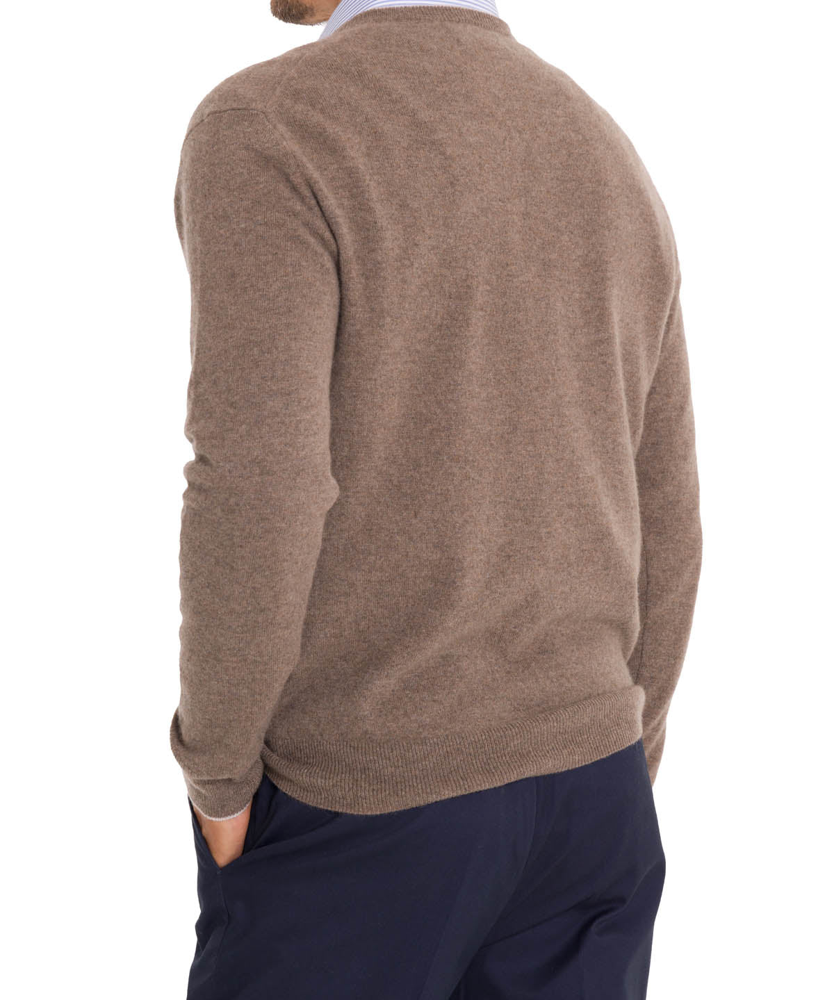 Sweater Cashmere Hombre Cash V Café Rockford