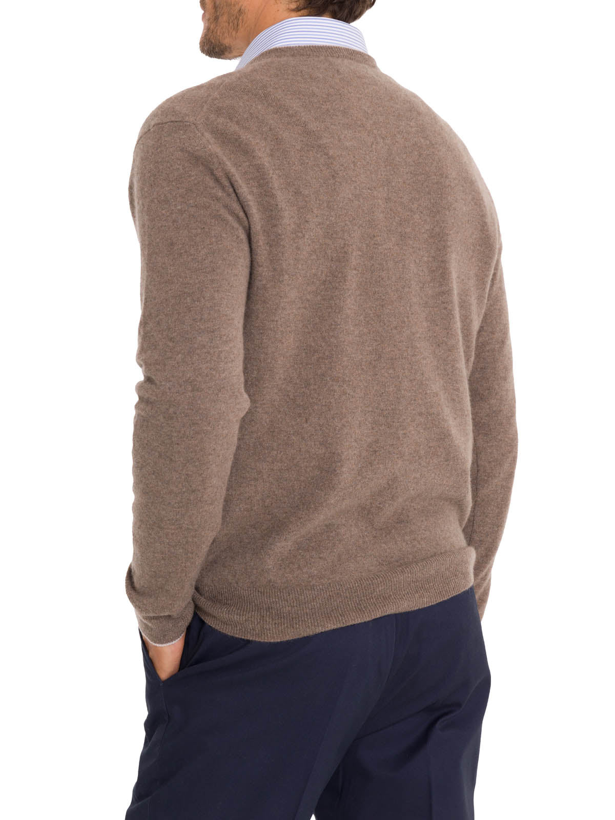 Sweater Cashmere Hombre Cash V Café Rockford