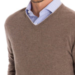 Sweater Cashmere Hombre Cash V Café Rockford