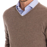 Sweater Cashmere Hombre Cash V Café Rockford