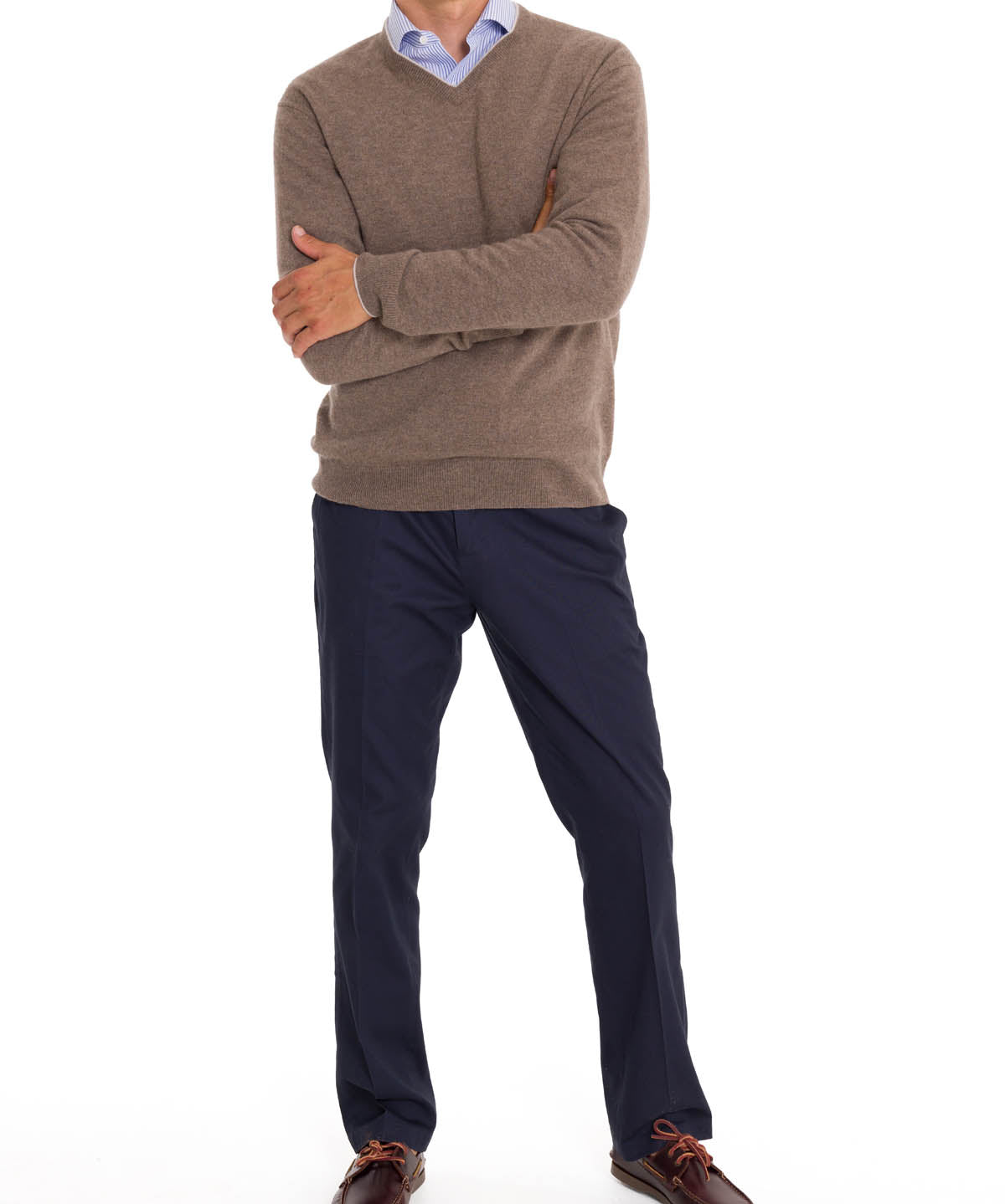 Sweater Cashmere Hombre Cash V Café Rockford