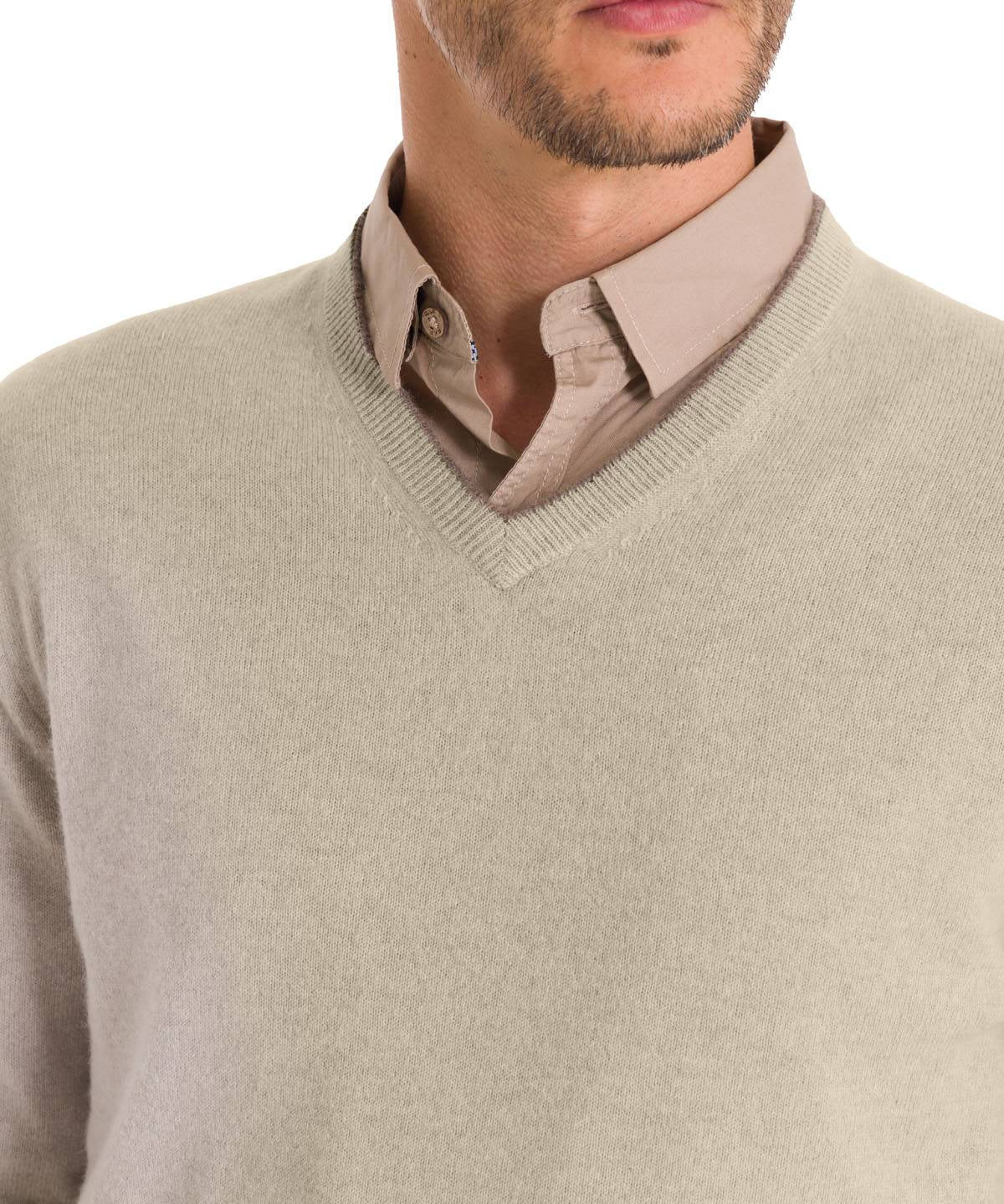 Sweater Cashmere Hombre Cash V Gris Rockford