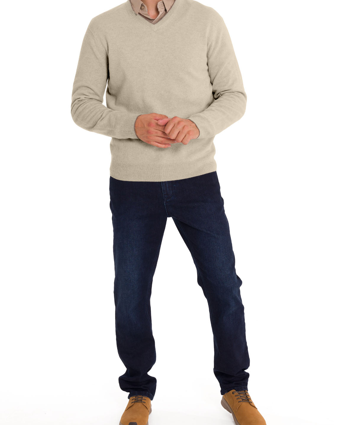 Sweater Cashmere Hombre Cash V Gris Rockford