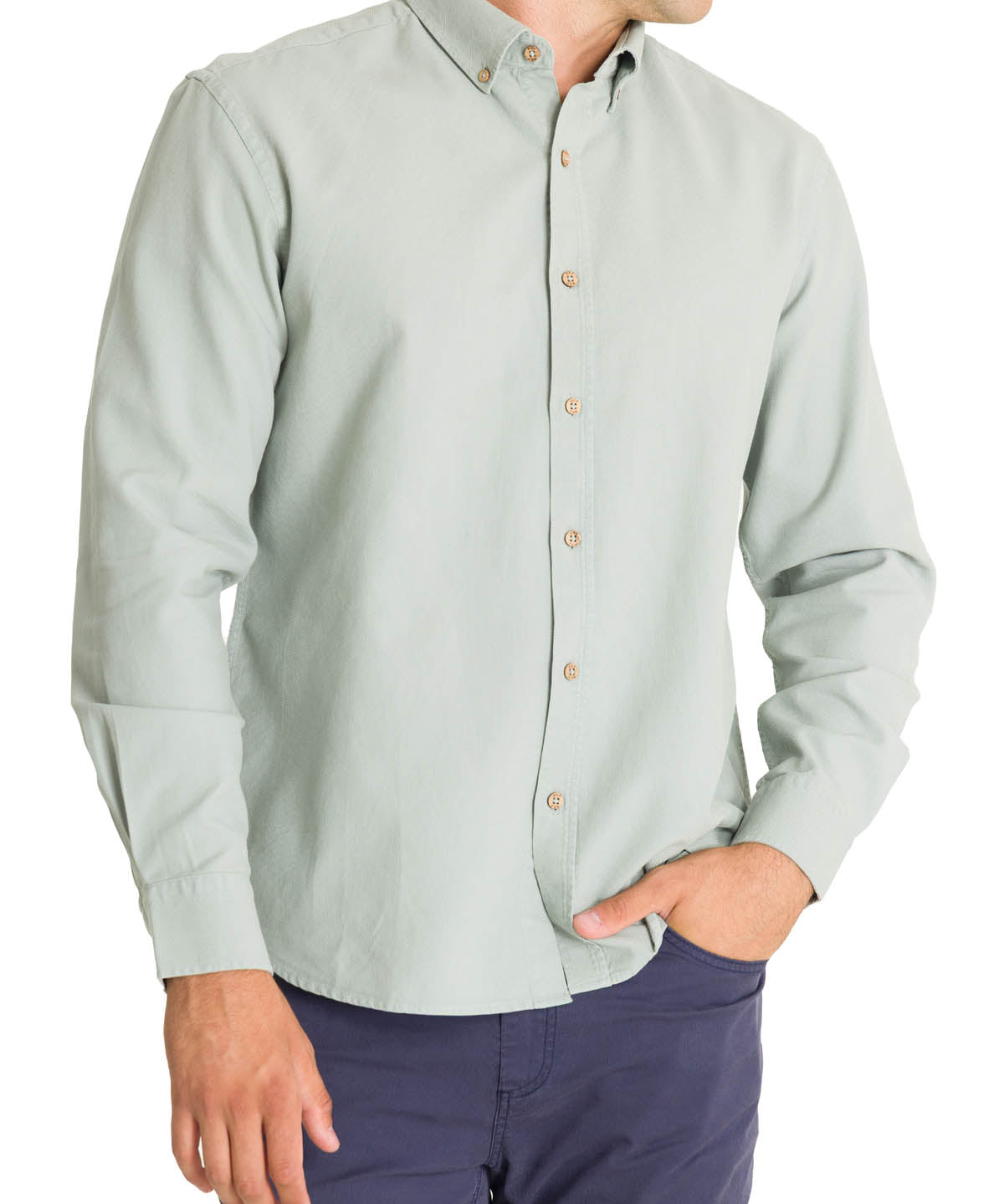 Camisa Algodón Orgánico Hombre Hunter Verde Rockford
