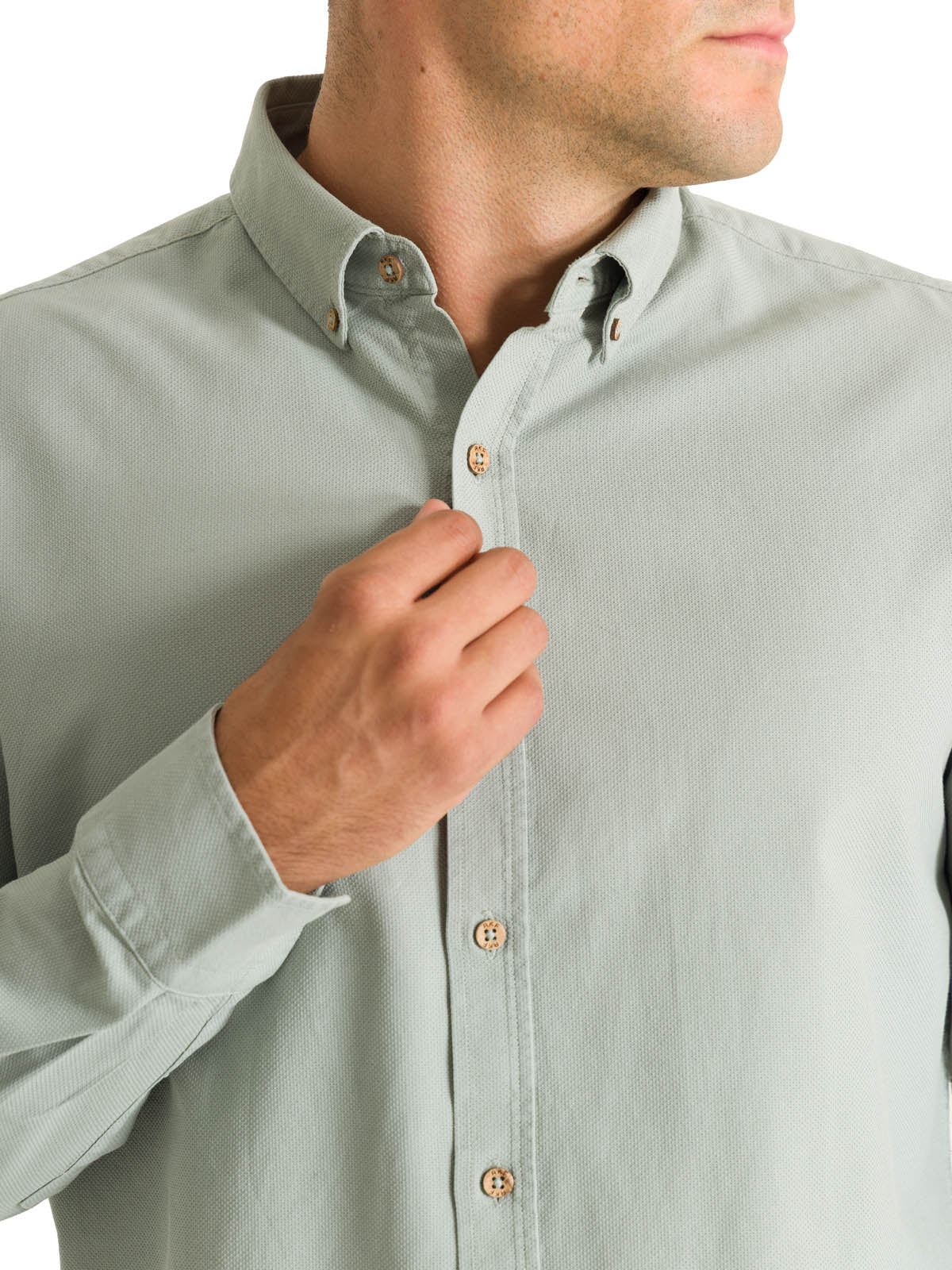 Camisa Algodón Orgánico Hombre Hunter Verde Rockford