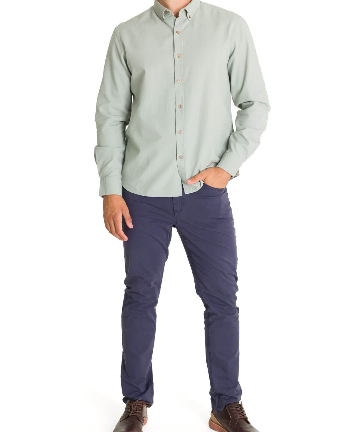 Camisa Algodón Orgánico Hombre Hunter Verde Rockford