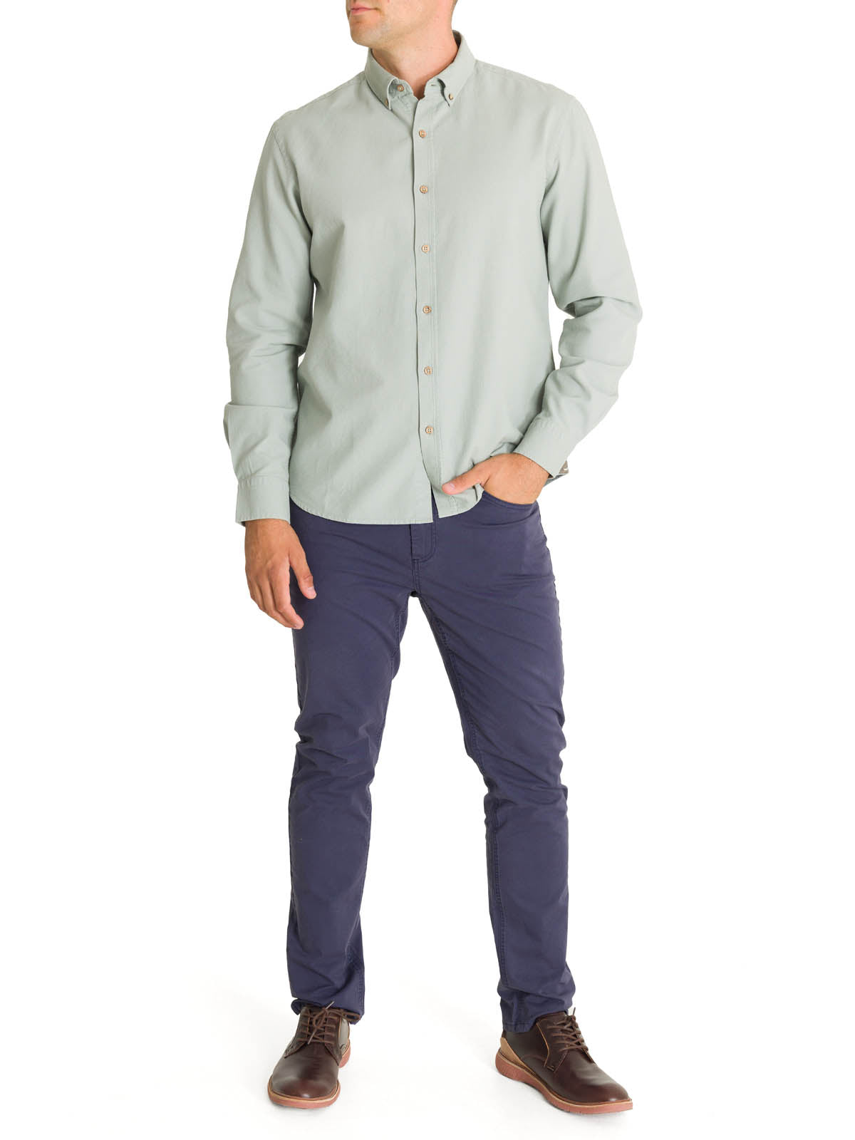 Camisa Algodón Orgánico Hombre Hunter Verde Rockford
