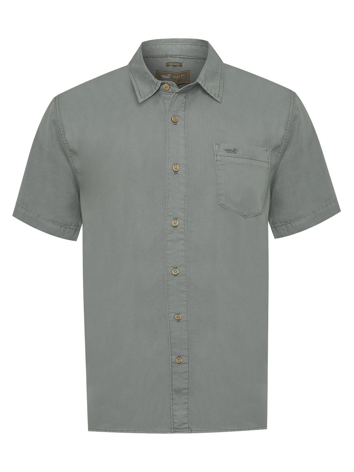 Camisa Tencel Hombre Verde Rockford