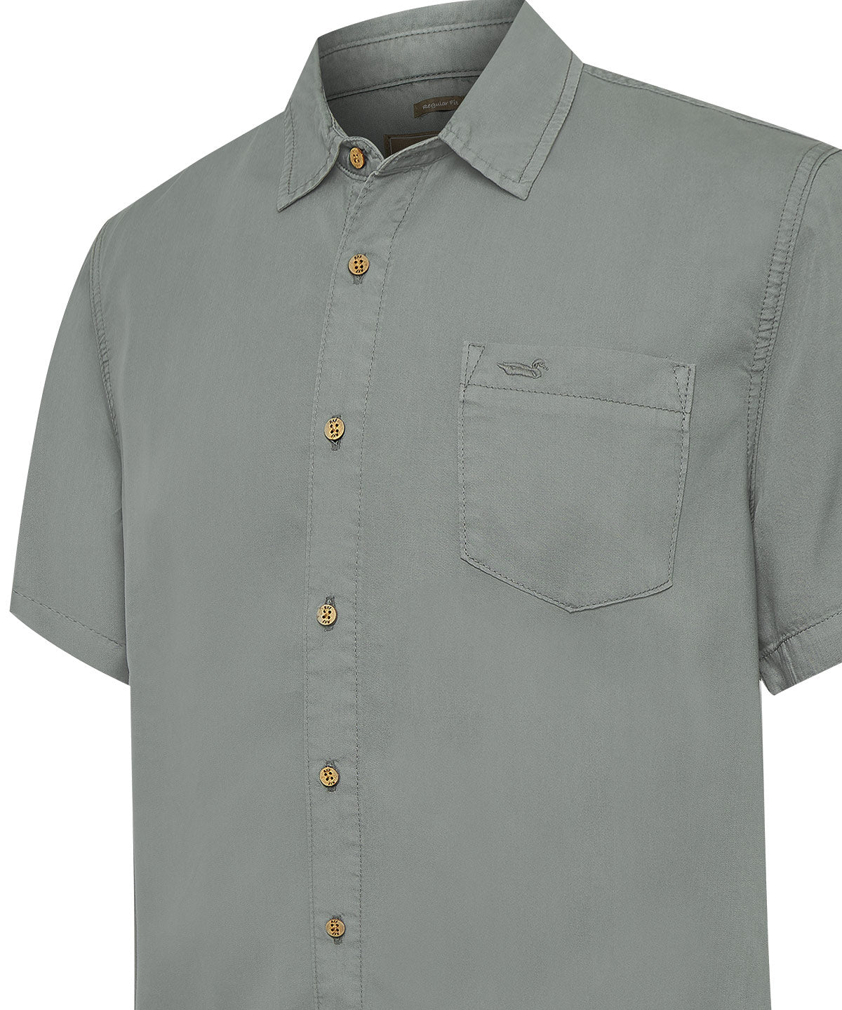 Camisa Tencel Hombre Verde Rockford