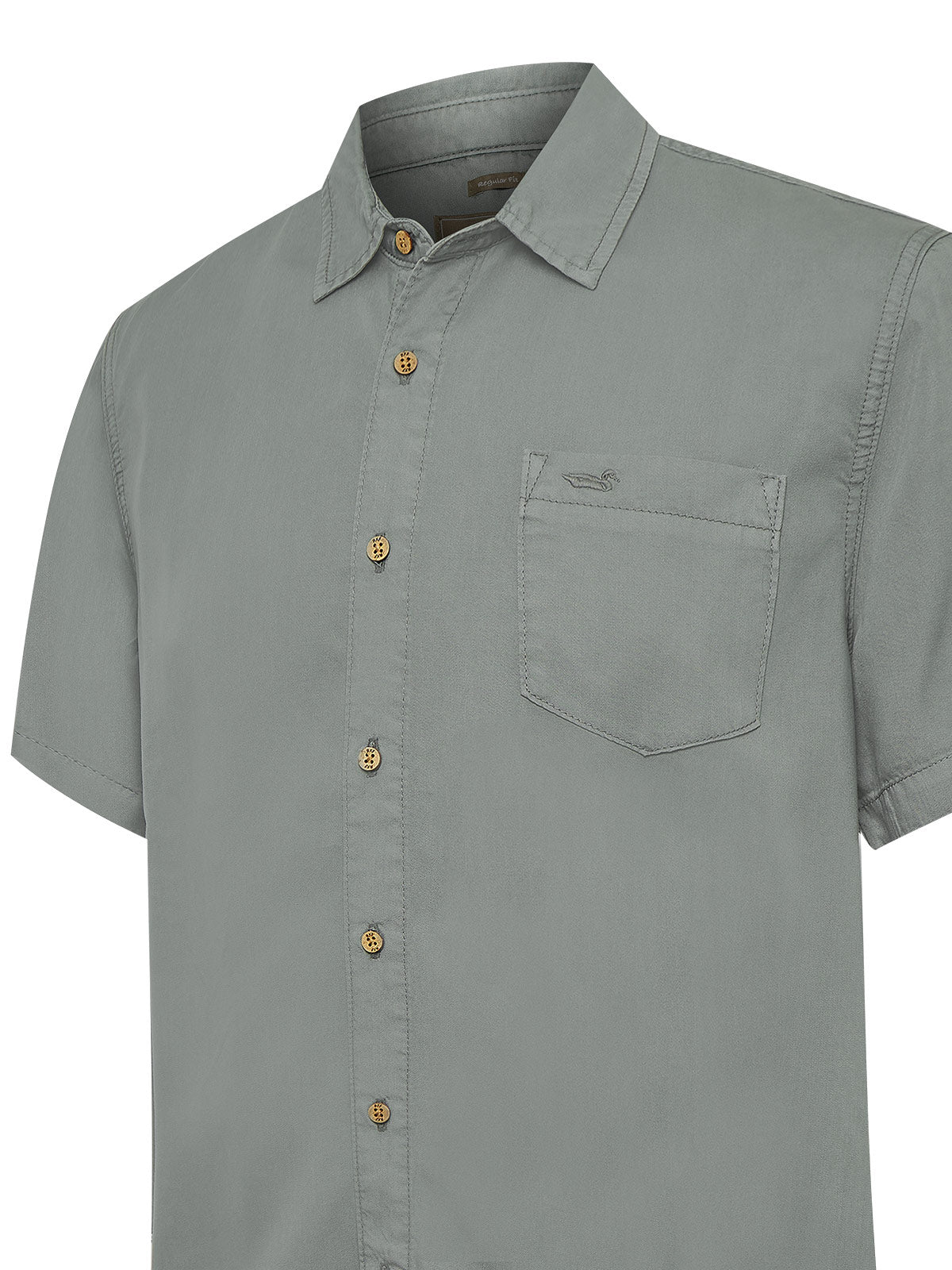 Camisa Tencel Hombre Verde Rockford