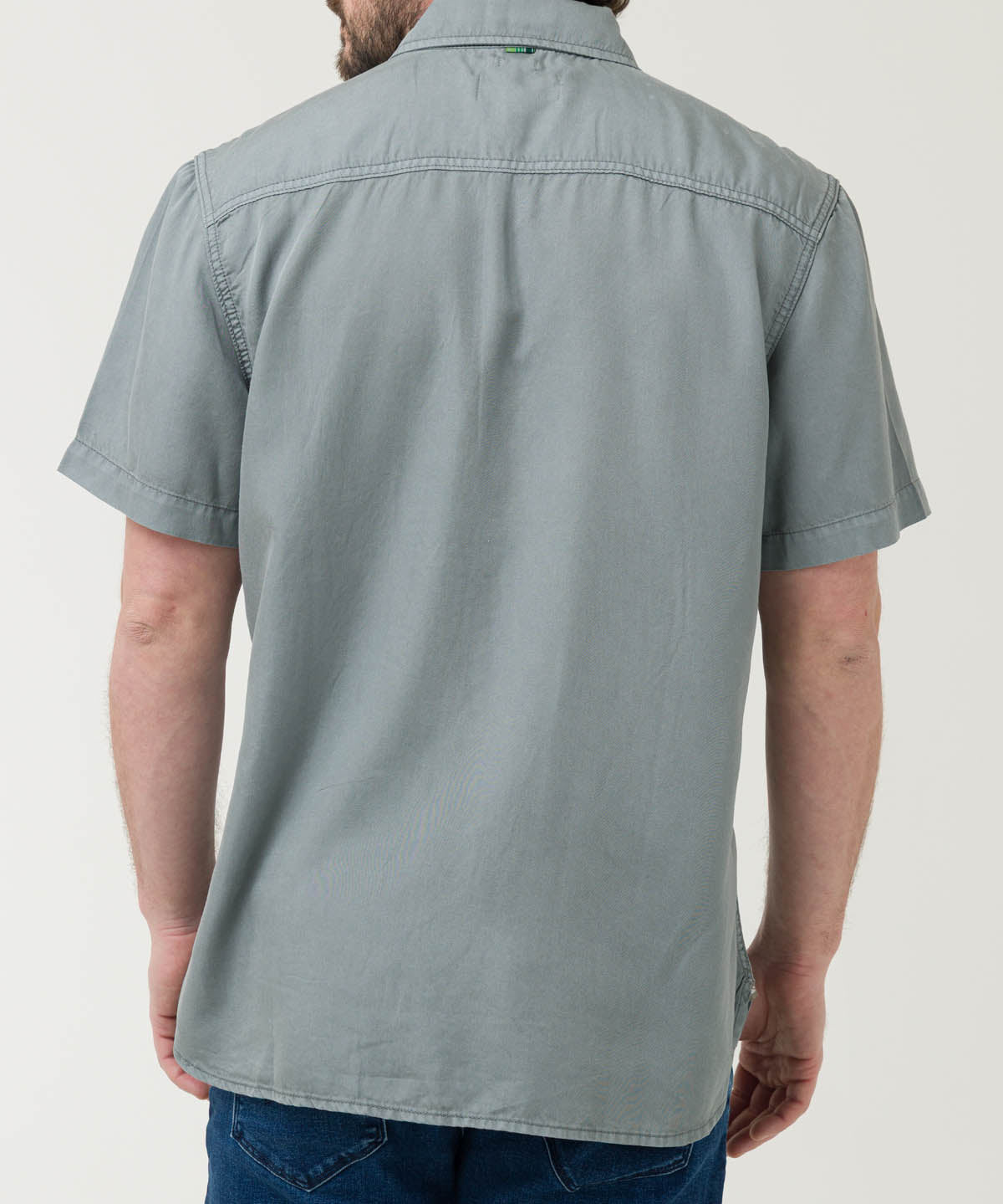 Camisa Tencel Hombre Verde Rockford