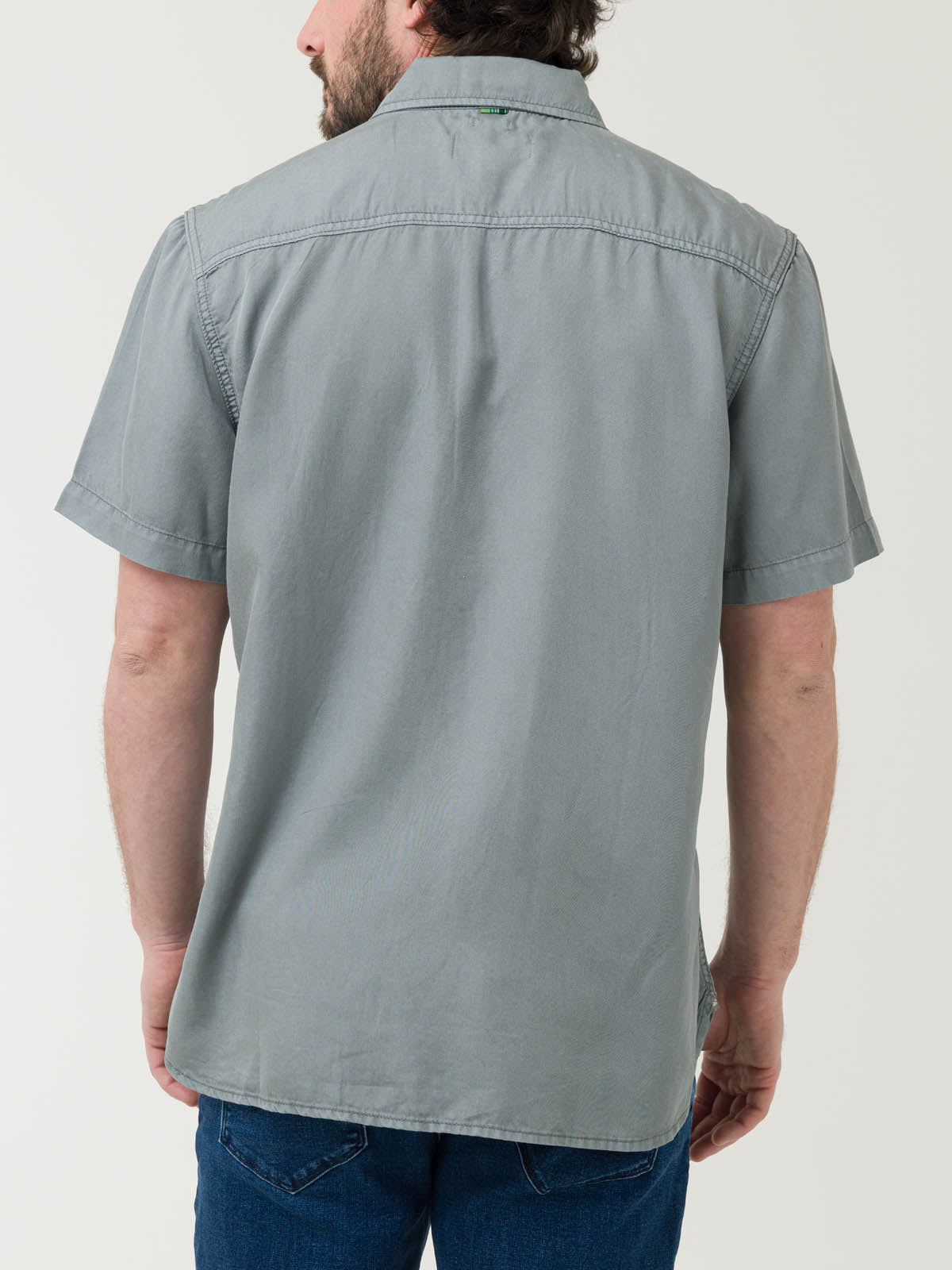 Camisa Tencel Hombre Verde Rockford