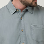 Camisa Tencel Hombre Verde Rockford