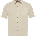 Camisa Tencel Hombre Beige Rockford