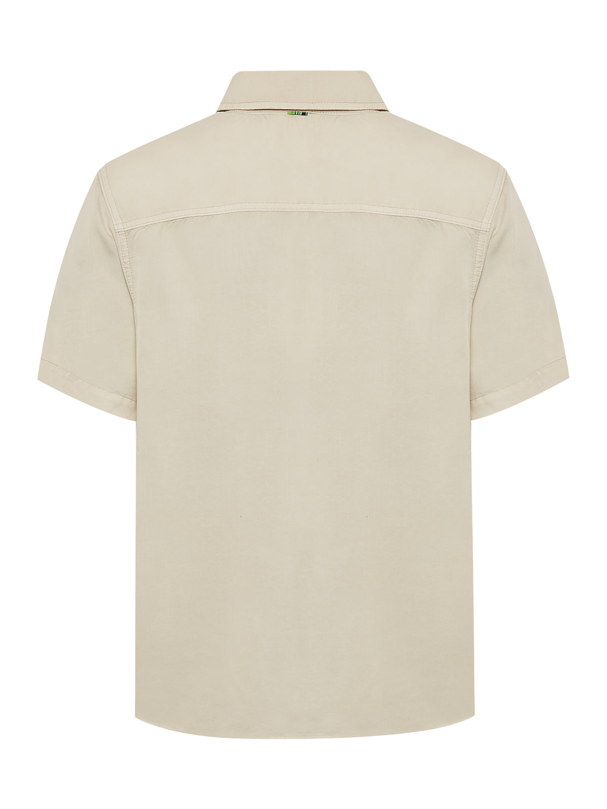 Camisa Tencel Hombre Beige Rockford