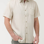 Camisa Tencel Hombre Beige Rockford