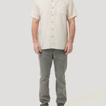 Camisa Tencel Hombre Beige Rockford